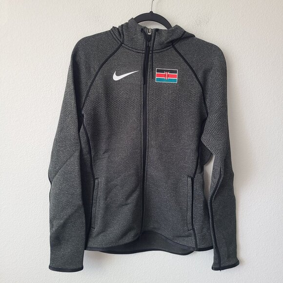 NEW Nike Womens Tech Fleece Kenya Hoodie Jacket CT4116-001 Size L Gray - Picture 1 of 4